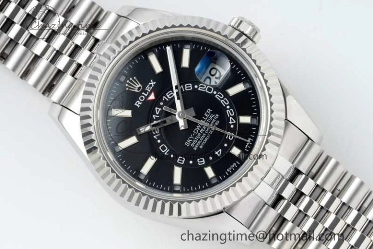 Skydweller SS Noob Best Edition Black Dial on SS Jubilee Bracelet A23J Chic 2294