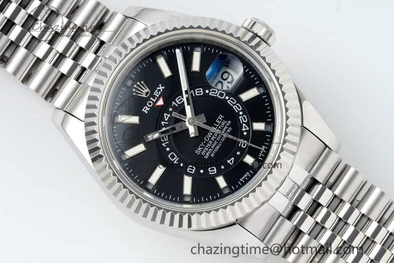 Skydweller SS Noob Best Edition Black Dial on SS Jubilee Bracelet A23J Chic 2294