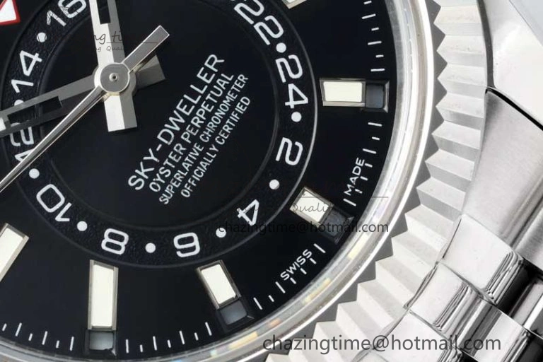 Skydweller SS Noob Best Edition Black Dial on SS Jubilee Bracelet A23J Chic 2294