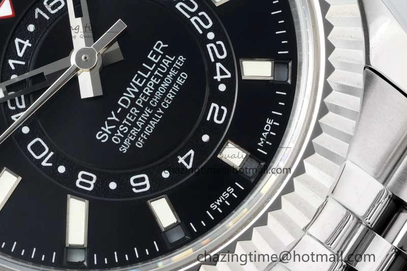 Skydweller SS Noob Best Edition Black Dial on SS Jubilee Bracelet A23J Chic 2294