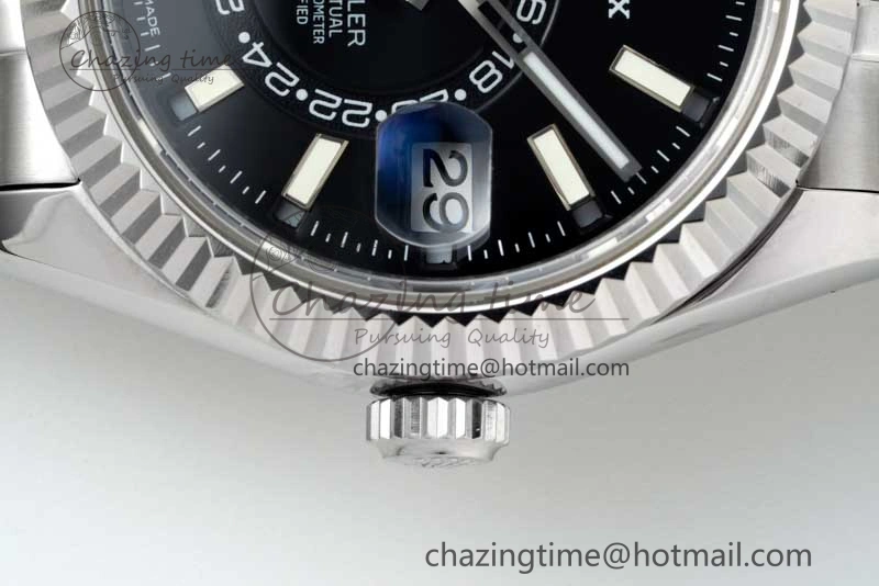 Skydweller SS Noob Best Edition Black Dial on SS Jubilee Bracelet A23J Chic 2294
