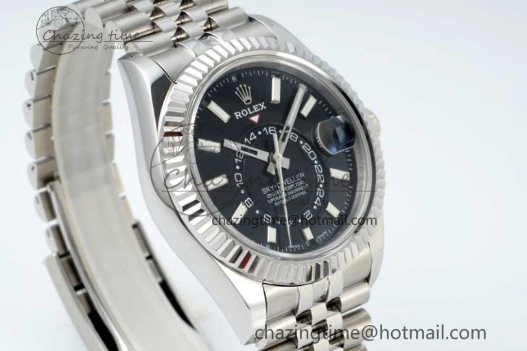 Skydweller SS Noob Best Edition Black Dial on SS Jubilee Bracelet A23J Chic 2294