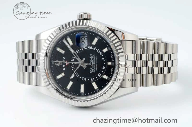 Skydweller SS Noob Best Edition Black Dial on SS Jubilee Bracelet A23J Chic 2294