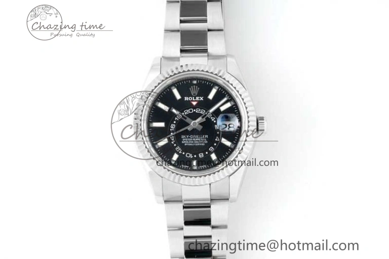 Skydweller SS Noob Best Edition Black Dial on SS Oyster Bracelet A23J Seasonal 2292
