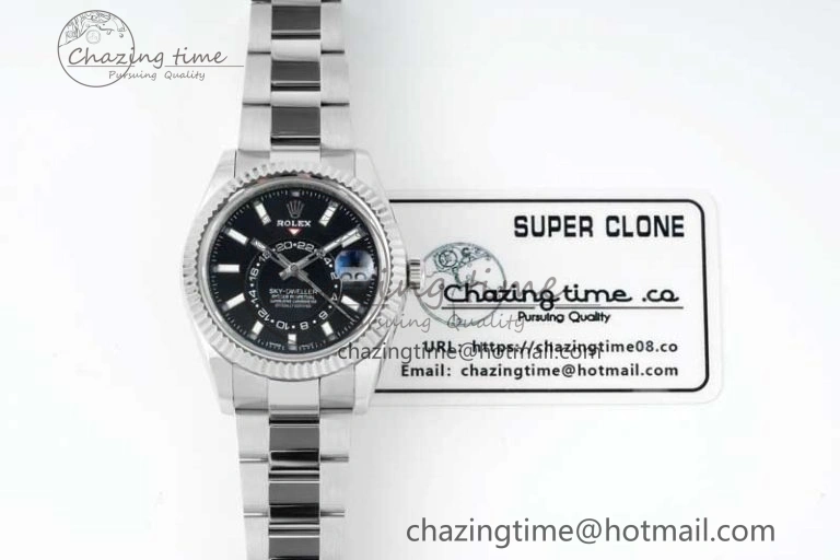 Skydweller SS Noob Best Edition Black Dial on SS Oyster Bracelet A23J Seasonal 2292