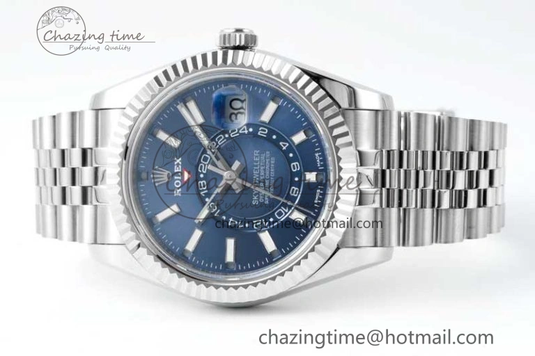 WaterResistant Skydweller SS Noob Best Edition Blue Dial on SS Jubilee Bracelet A23J 2291