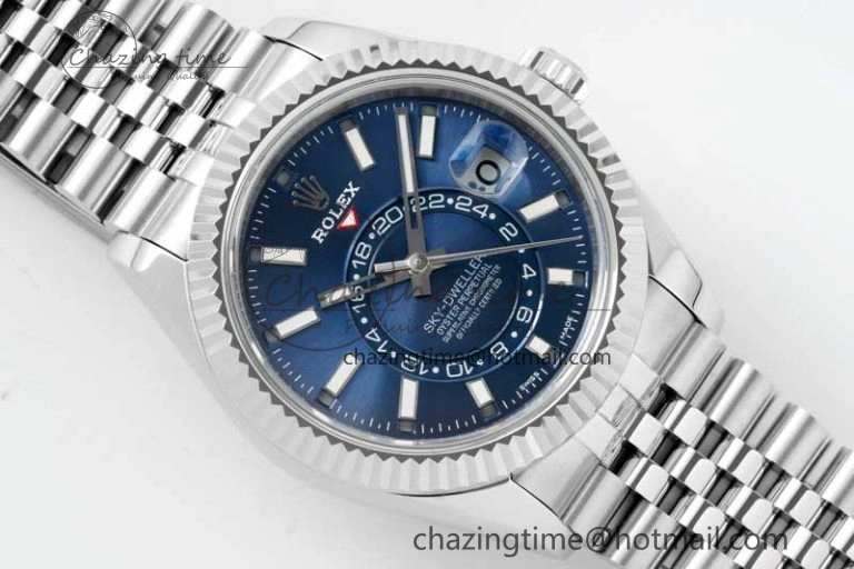 WaterResistant Skydweller SS Noob Best Edition Blue Dial on SS Jubilee Bracelet A23J 2291