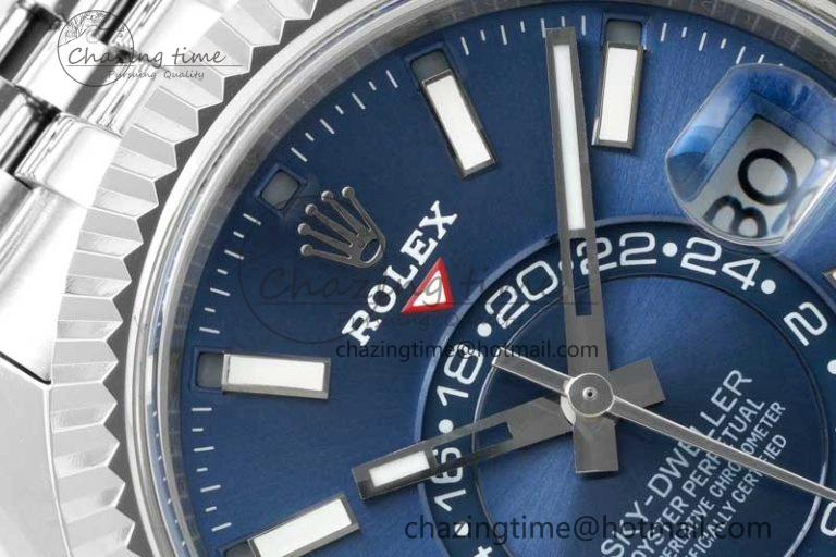 WaterResistant Skydweller SS Noob Best Edition Blue Dial on SS Jubilee Bracelet A23J 2291