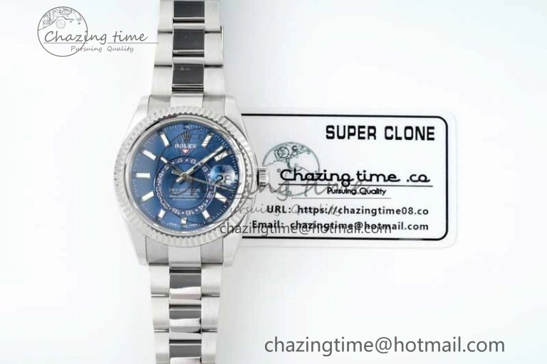 TechFriendly Skydweller SS Noob Best Edition Blue Dial on SS Oyster Bracelet A23J 2293