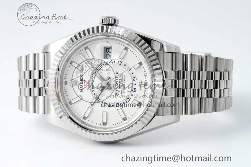 Skydweller SS Noob Best Edition White Dial on SS Jubilee Bracelet A23J Flexible 2289