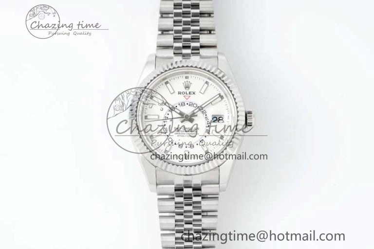 Skydweller SS Noob Best Edition White Dial on SS Jubilee Bracelet A23J Flexible 2289