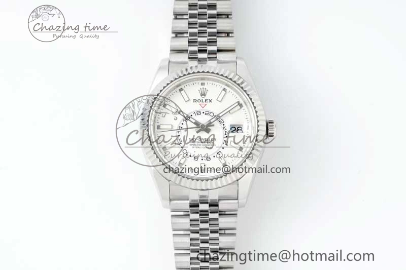 Skydweller SS Noob Best Edition White Dial on SS Jubilee Bracelet A23J Flexible 2289