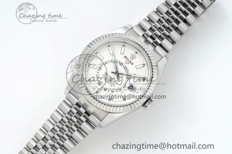 Skydweller SS Noob Best Edition White Dial on SS Jubilee Bracelet A23J Flexible 2289