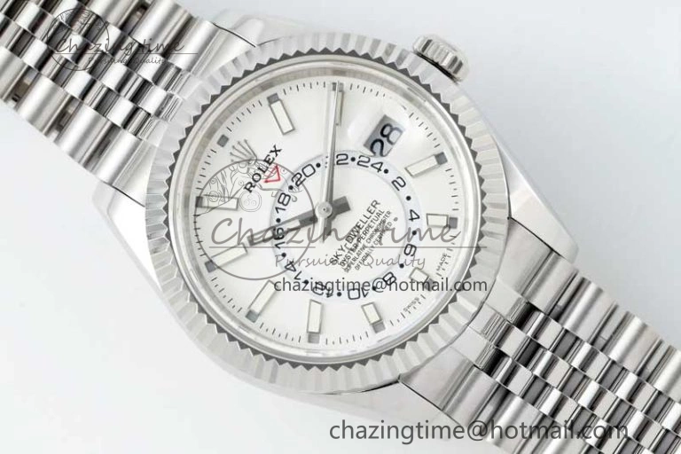 Skydweller SS Noob Best Edition White Dial on SS Jubilee Bracelet A23J Flexible 2289