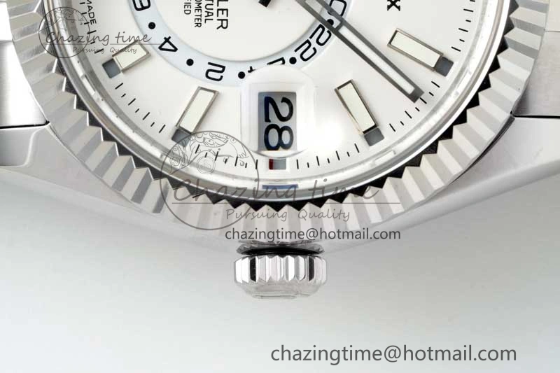 Skydweller SS Noob Best Edition White Dial on SS Jubilee Bracelet A23J Flexible 2289
