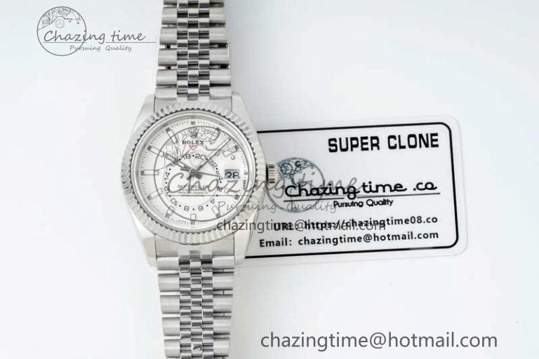 Skydweller SS Noob Best Edition White Dial on SS Jubilee Bracelet A23J Flexible 2289