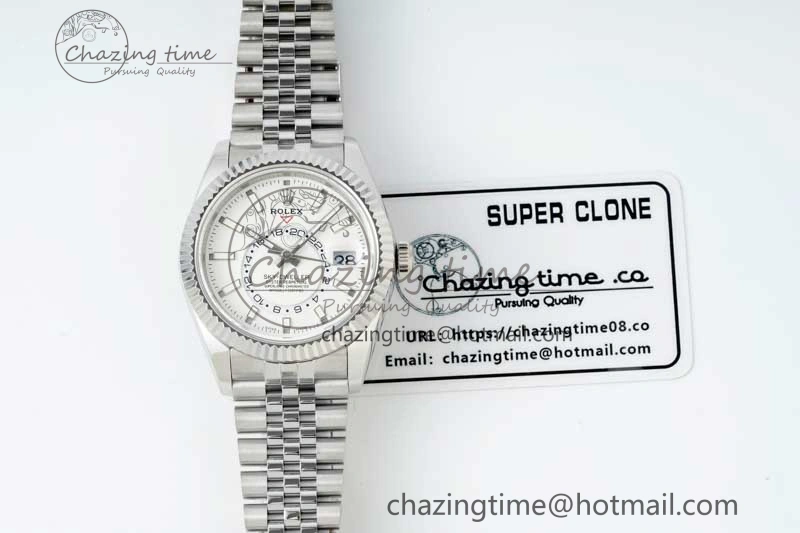 Skydweller SS Noob Best Edition White Dial on SS Jubilee Bracelet A23J Flexible 2289