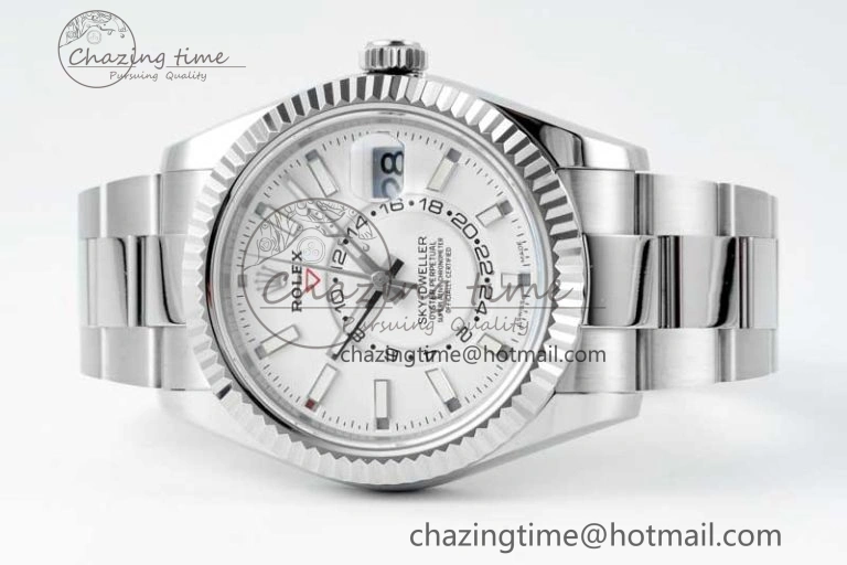 Skydweller SS Noob Best Edition White Dial on SS Oyster Bracelet A23J Youthful 2288