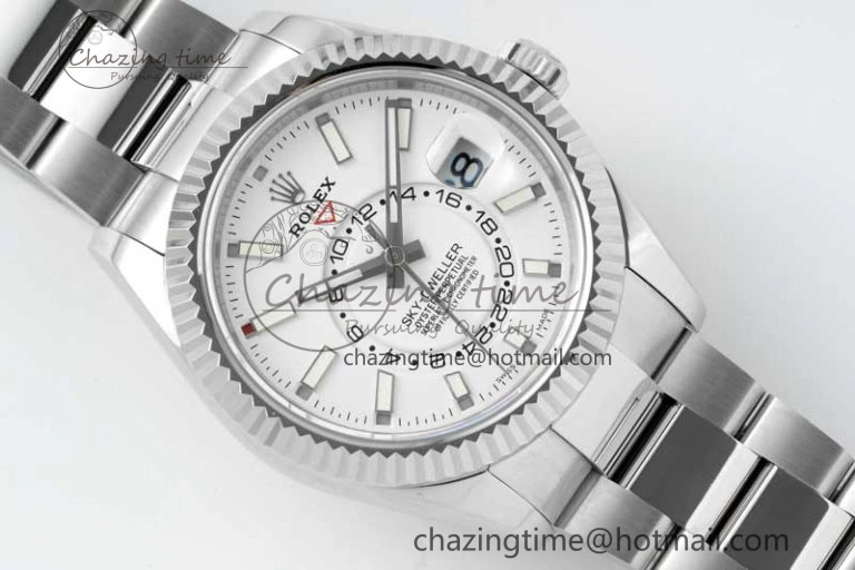 Skydweller SS Noob Best Edition White Dial on SS Oyster Bracelet A23J Youthful 2288