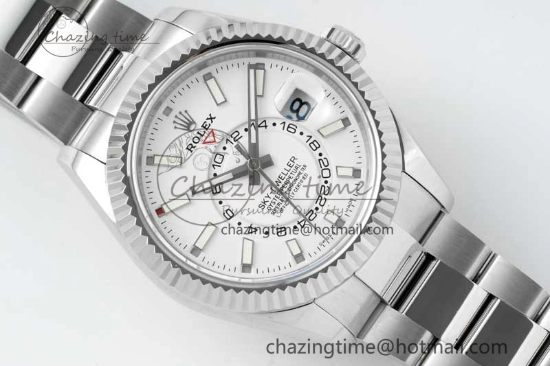 Skydweller SS Noob Best Edition White Dial on SS Oyster Bracelet A23J Youthful 2288