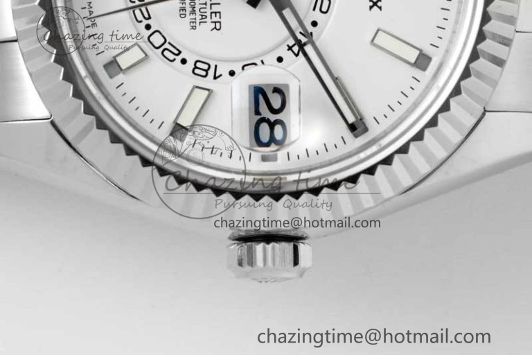 Skydweller SS Noob Best Edition White Dial on SS Oyster Bracelet A23J Youthful 2288