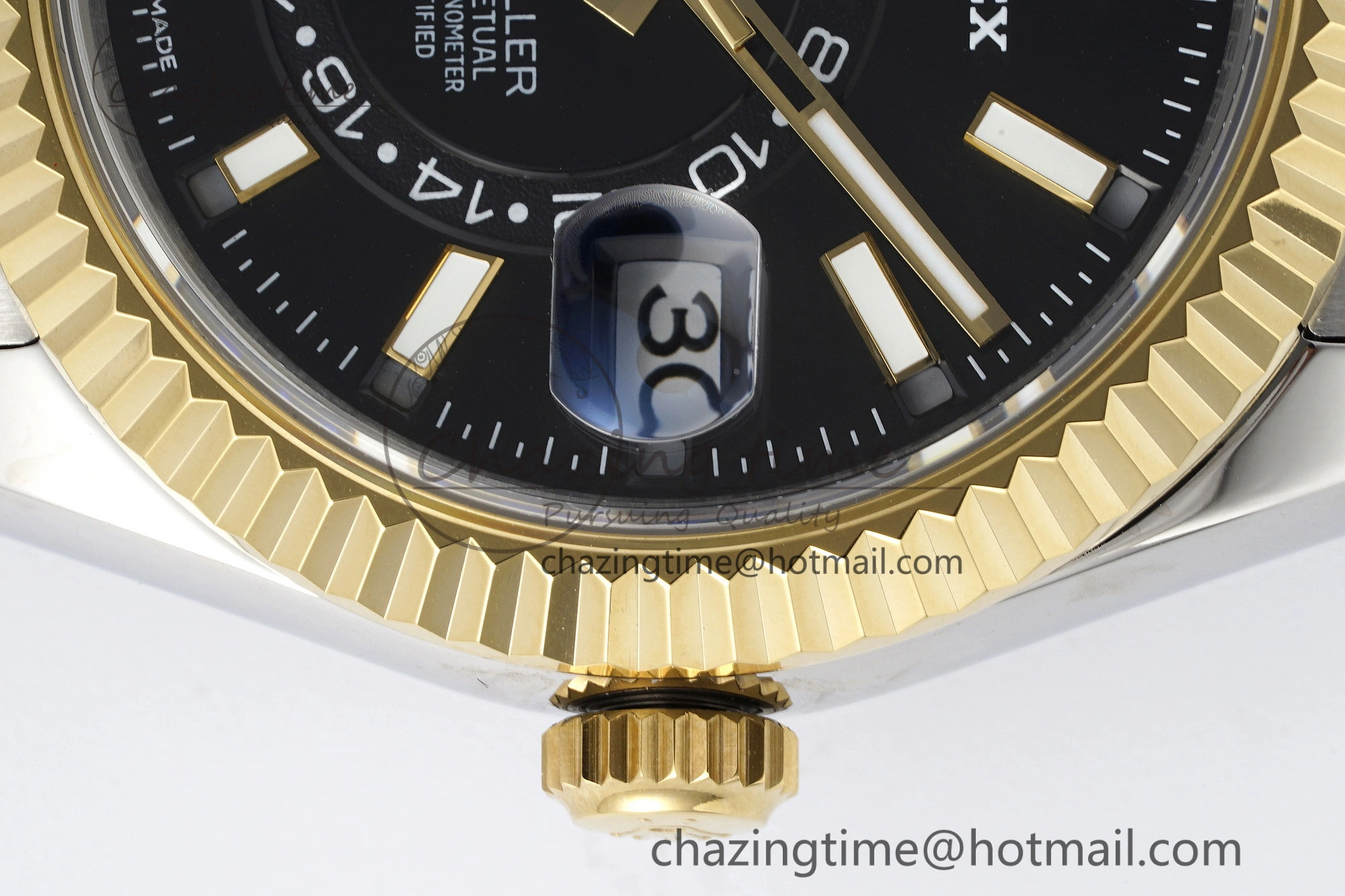Skydweller SS YG Noob Best Edition Black Dial on SS YG Jubilee Bracelet A23J Comfortable 2122