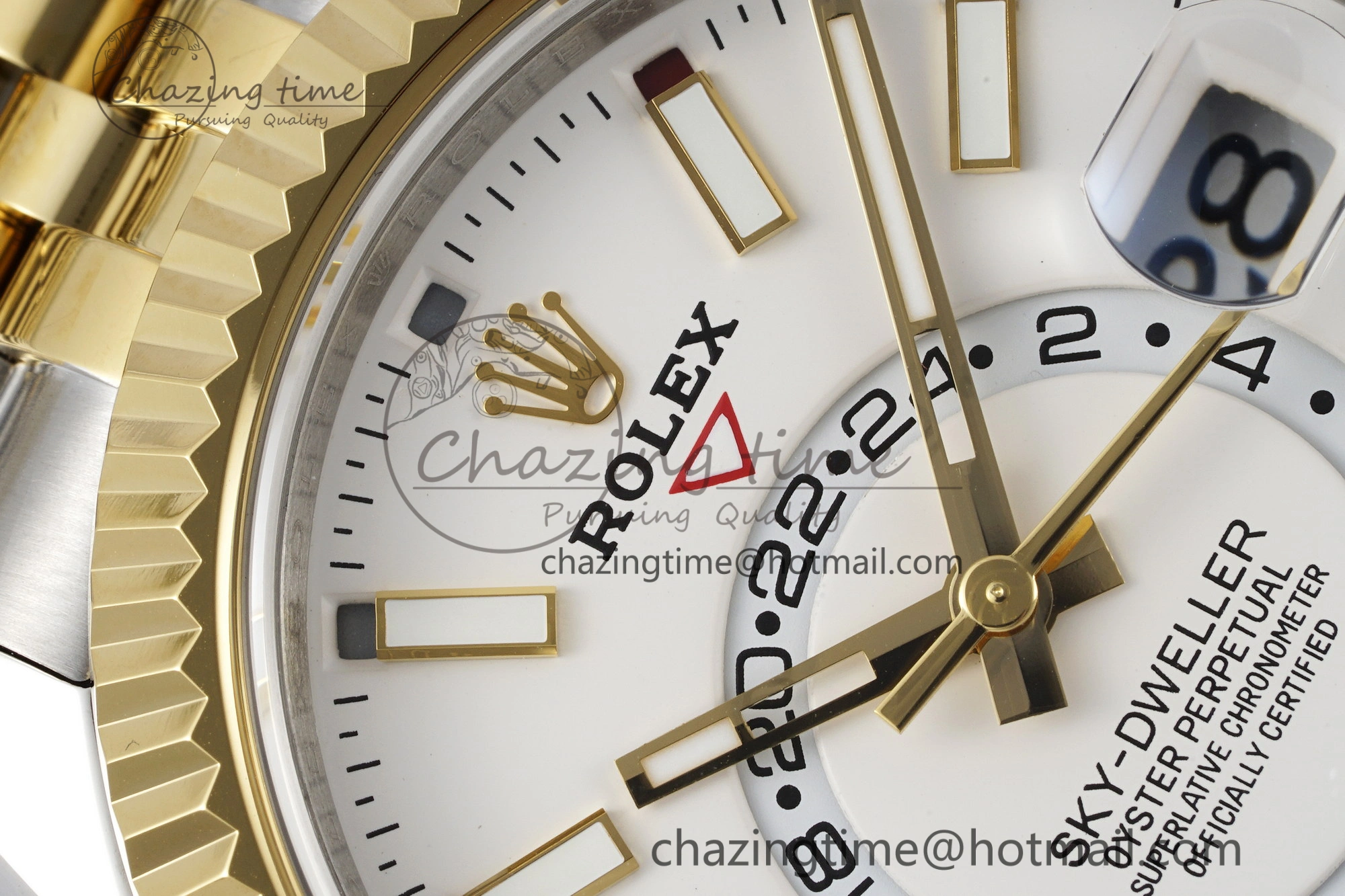 Sleek Skydweller SS YG Noob Best Edition White Dial on SS YG Jubilee Bracelet A23J 2125
