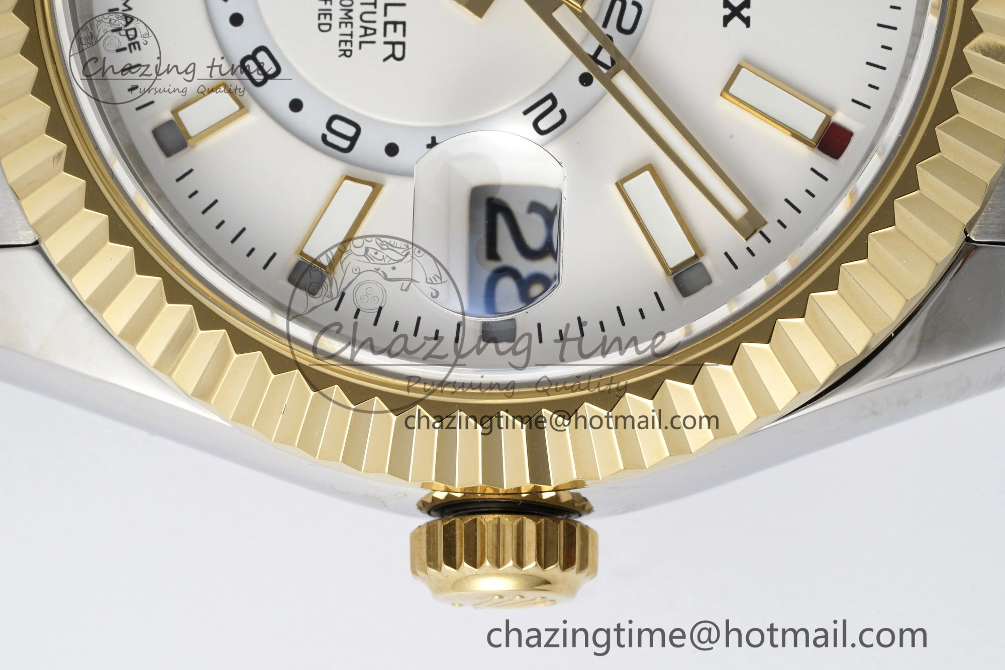 Sleek Skydweller SS YG Noob Best Edition White Dial on SS YG Jubilee Bracelet A23J 2125