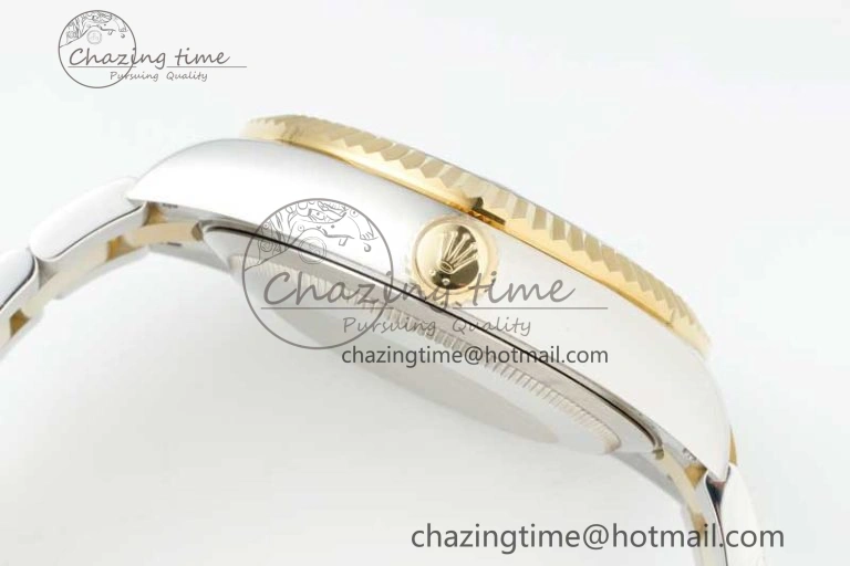 Bright Skydweller SS YG Noob Best Edition White Dial on SS YG Oyater Bracelet A23J 2287