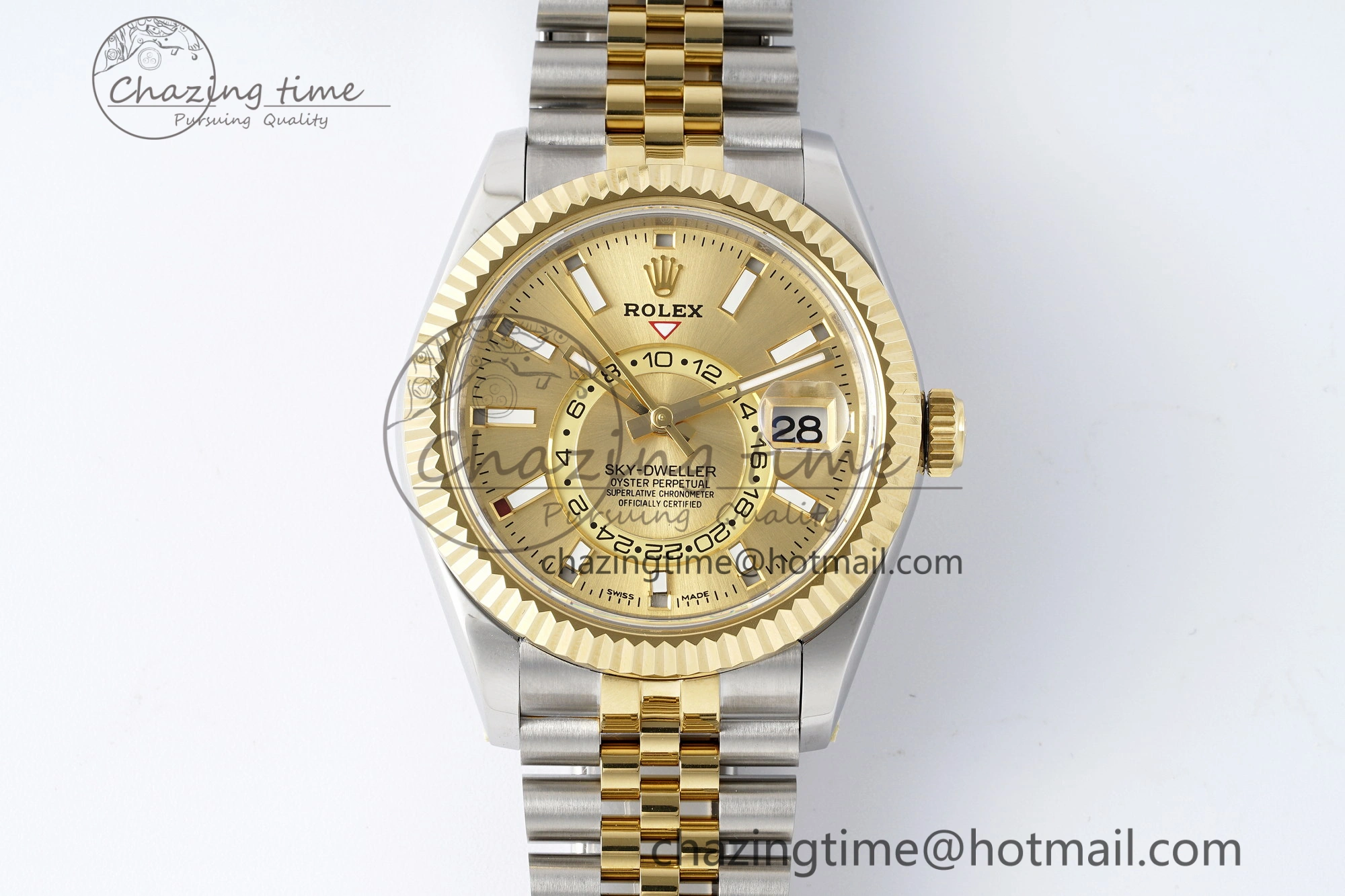 Soft Skydweller SS YG Noob Best Edition YG Dial on SS YG Jubilee Bracelet A23J 2126