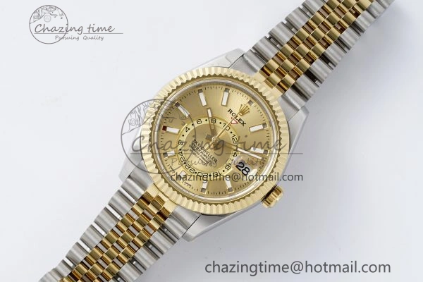 Soft Skydweller SS YG Noob Best Edition YG Dial on SS YG Jubilee Bracelet A23J 2126
