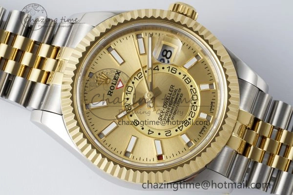 Soft Skydweller SS YG Noob Best Edition YG Dial on SS YG Jubilee Bracelet A23J 2126