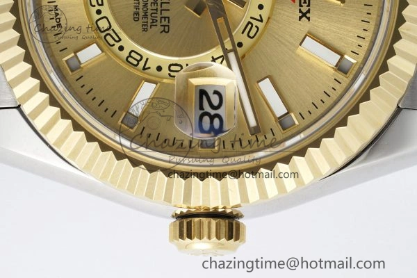 Soft Skydweller SS YG Noob Best Edition YG Dial on SS YG Jubilee Bracelet A23J 2126