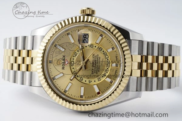 Soft Skydweller SS YG Noob Best Edition YG Dial on SS YG Jubilee Bracelet A23J 2126