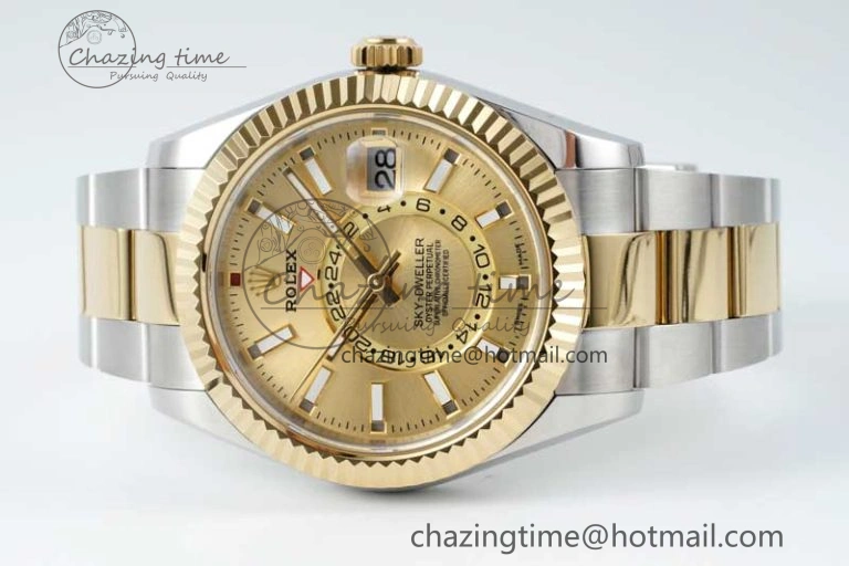 Soft Skydweller SS YG Noob Best Edition YG Dial on SS YG Oyster Bracelet A23J 2290