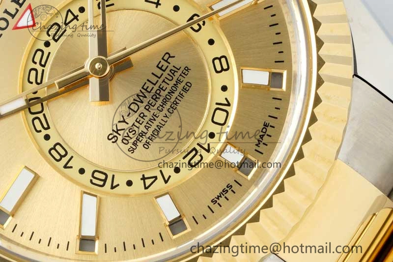 Soft Skydweller SS YG Noob Best Edition YG Dial on SS YG Oyster Bracelet A23J 2290
