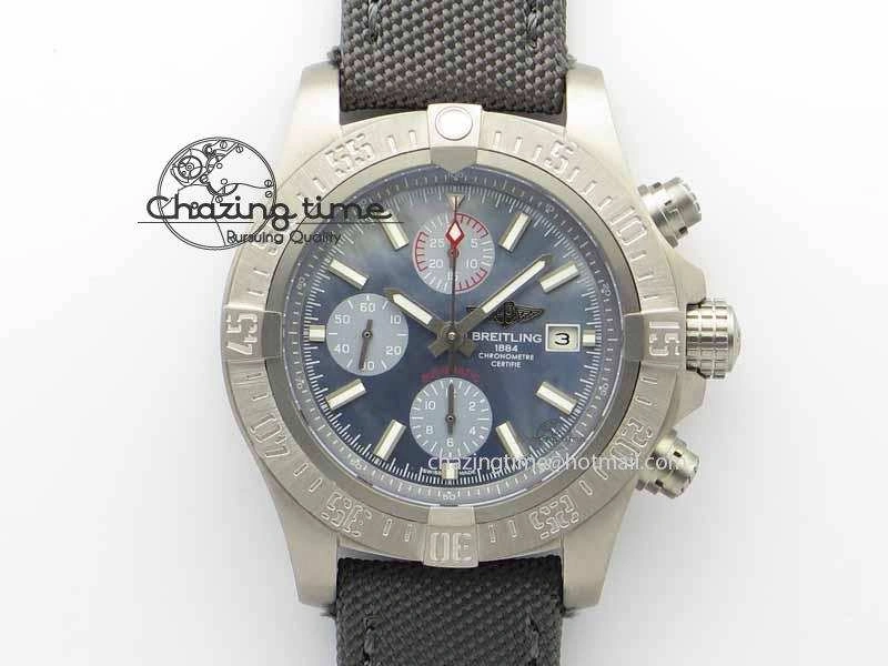 Skyland Avenger Titanium 1:1 Best Edition Blue MOP Dial On Gray Nylon Strap A Efficient 5728