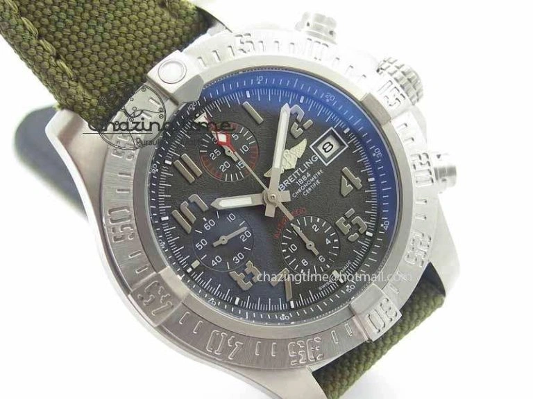 Skyland Avenger Titanium 1:1 Best Edition Gray Numeral Dial On Green Nylon Strap A Tailored 5730