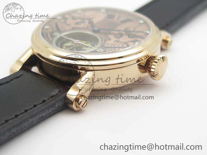 Original Speake Marin RG Case Rose Gold Dial On Black Leather Strap Asian EQ Tourbillon (Free Leather Strap) 9651