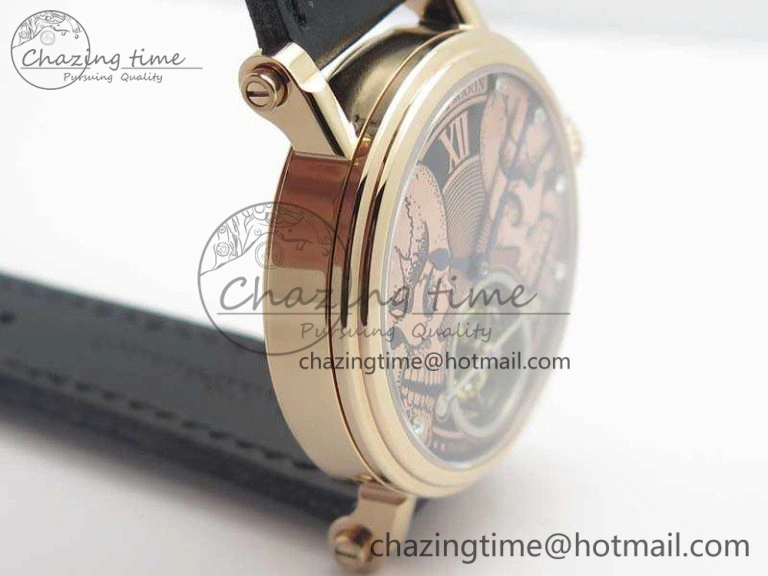 Original Speake Marin RG Case Rose Gold Dial On Black Leather Strap Asian EQ Tourbillon (Free Leather Strap) 9651
