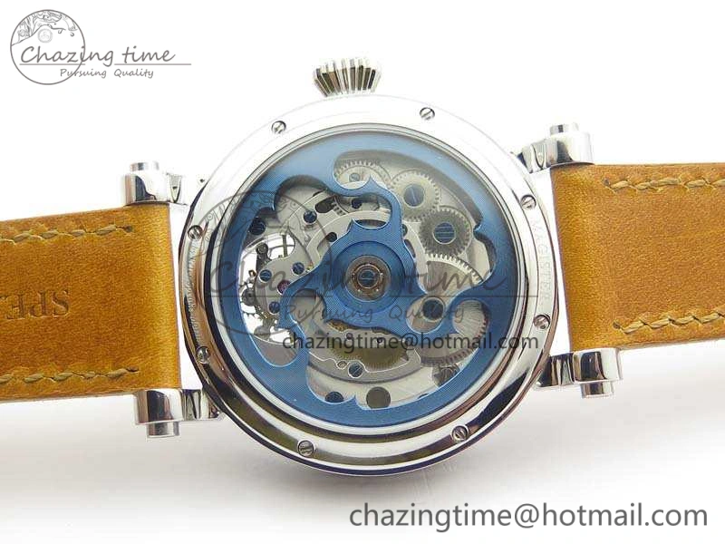 Speake Marin SS Case Silver Dial On Brown Leather Strap Asian EQ Tourbillon (Free Leather Strap) Affordable 9650