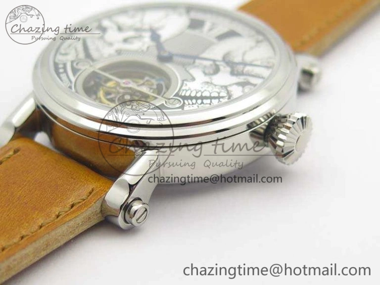 Speake Marin SS Case Silver Dial On Brown Leather Strap Asian EQ Tourbillon (Free Leather Strap) Affordable 9650