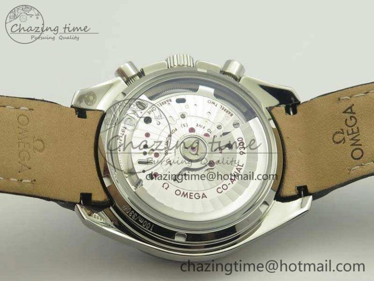 Sophisticated SpeedMaster MoonWatch SS OMF 1:1 Best Edition Black Dial White Handset On Leather Strap A9300 V 8086