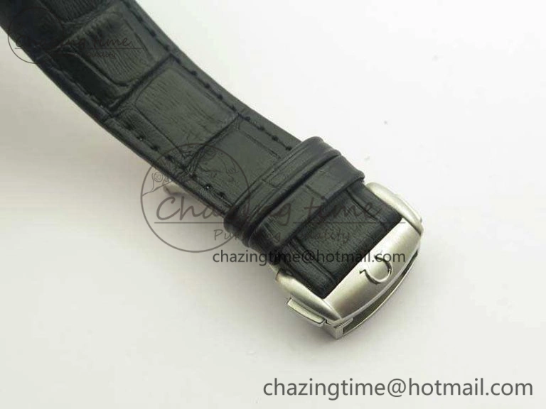 Sophisticated SpeedMaster MoonWatch SS OMF 1:1 Best Edition Black Dial White Handset On Leather Strap A9300 V 8086