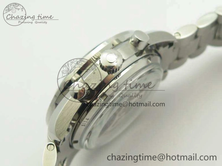 Premium SpeedMaster MoonWatch SS OMF 1:1 Best Edition Black Dial White Handset On SS Bracelet A9300 V 8091