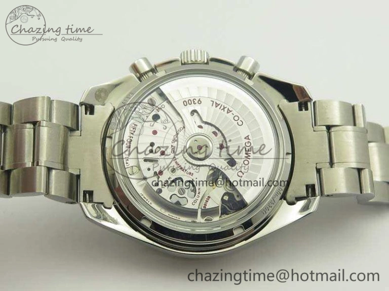 Premium SpeedMaster MoonWatch SS OMF 1:1 Best Edition Black Dial White Handset On SS Bracelet A9300 V 8091