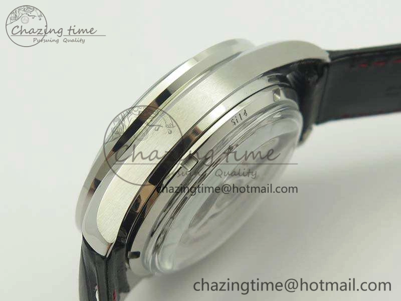 SpeedMaster MoonWatch SS OMF 1:1 Best Edition Black Red Dial On Leather Strap A9300 V Effortless 8084