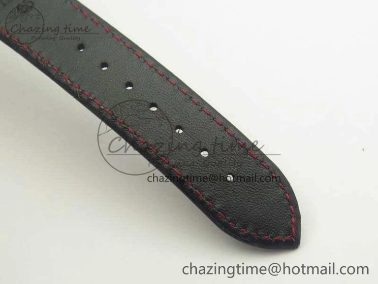 SpeedMaster MoonWatch SS OMF 1:1 Best Edition Black Red Dial On Leather Strap A9300 V Effortless 8084