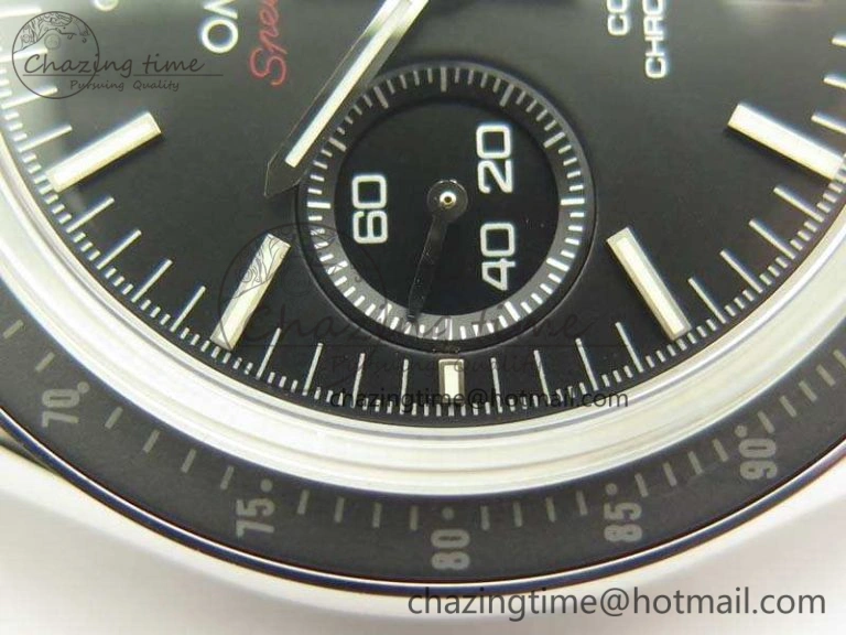 HighQuality SpeedMaster MoonWatch SS OMF 1:1 Best Edition Black Red Dial On SS Bracelet A9300 V 8092