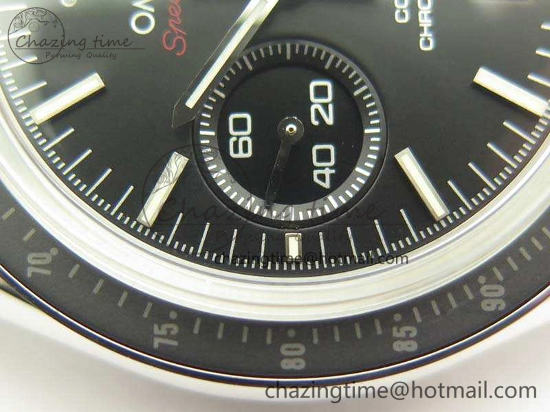 HighQuality SpeedMaster MoonWatch SS OMF 1:1 Best Edition Black Red Dial On SS Bracelet A9300 V 8092